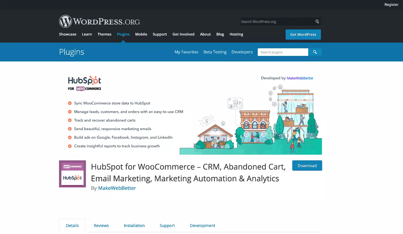 HubSpot pour WooCommerce sur WordPress.org