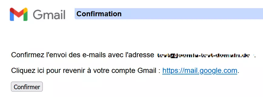 La nouvelle adresse email avec son propre domaine est disponible dans Gmail