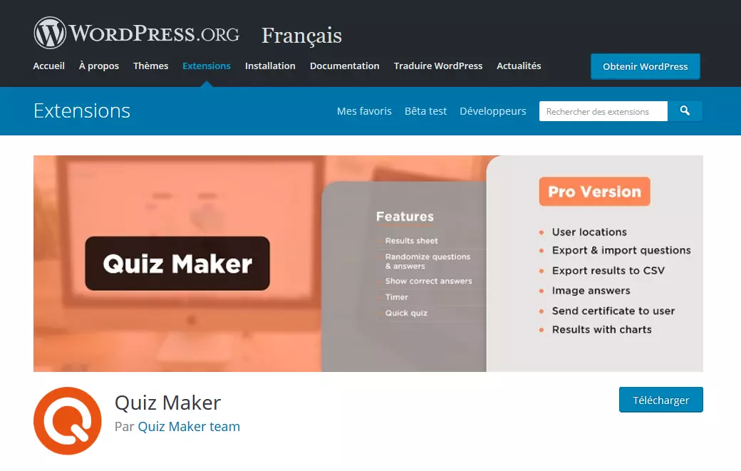 Plugin de quiz pour WordPress : Quiz Maker