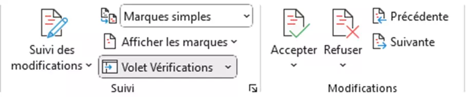 Word : accepter ou refuser des modifications